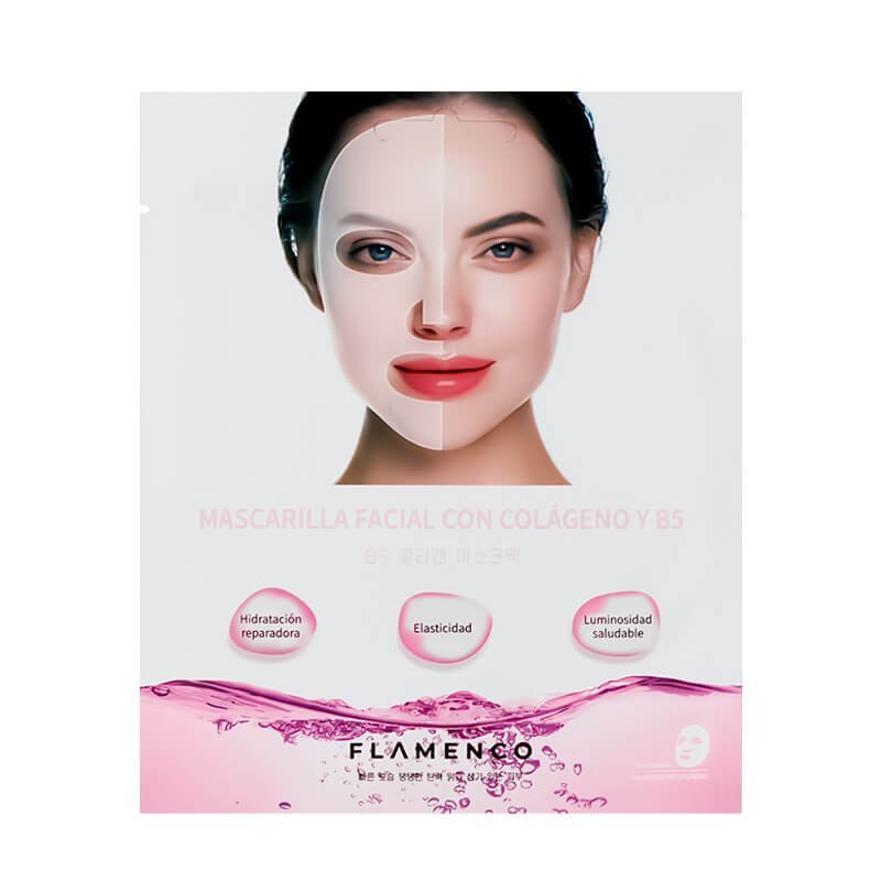 Mascarilla Facial Flamenco Con Colageno y B5