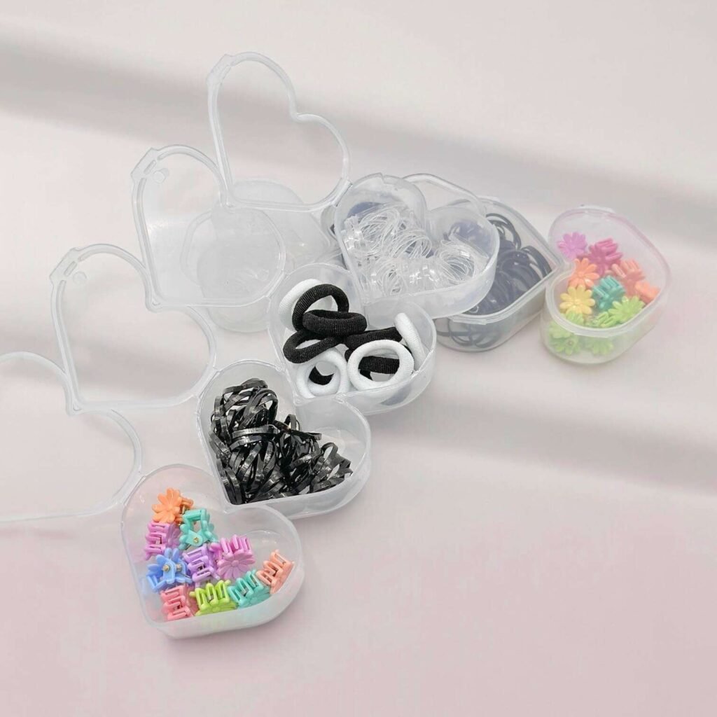 Mini Cajita En Forma De Corazon De Accesorios De Cabello