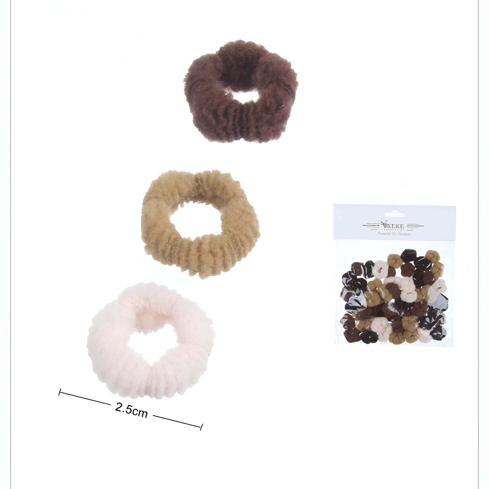 Mini Coles De Cabello Marrones Flor