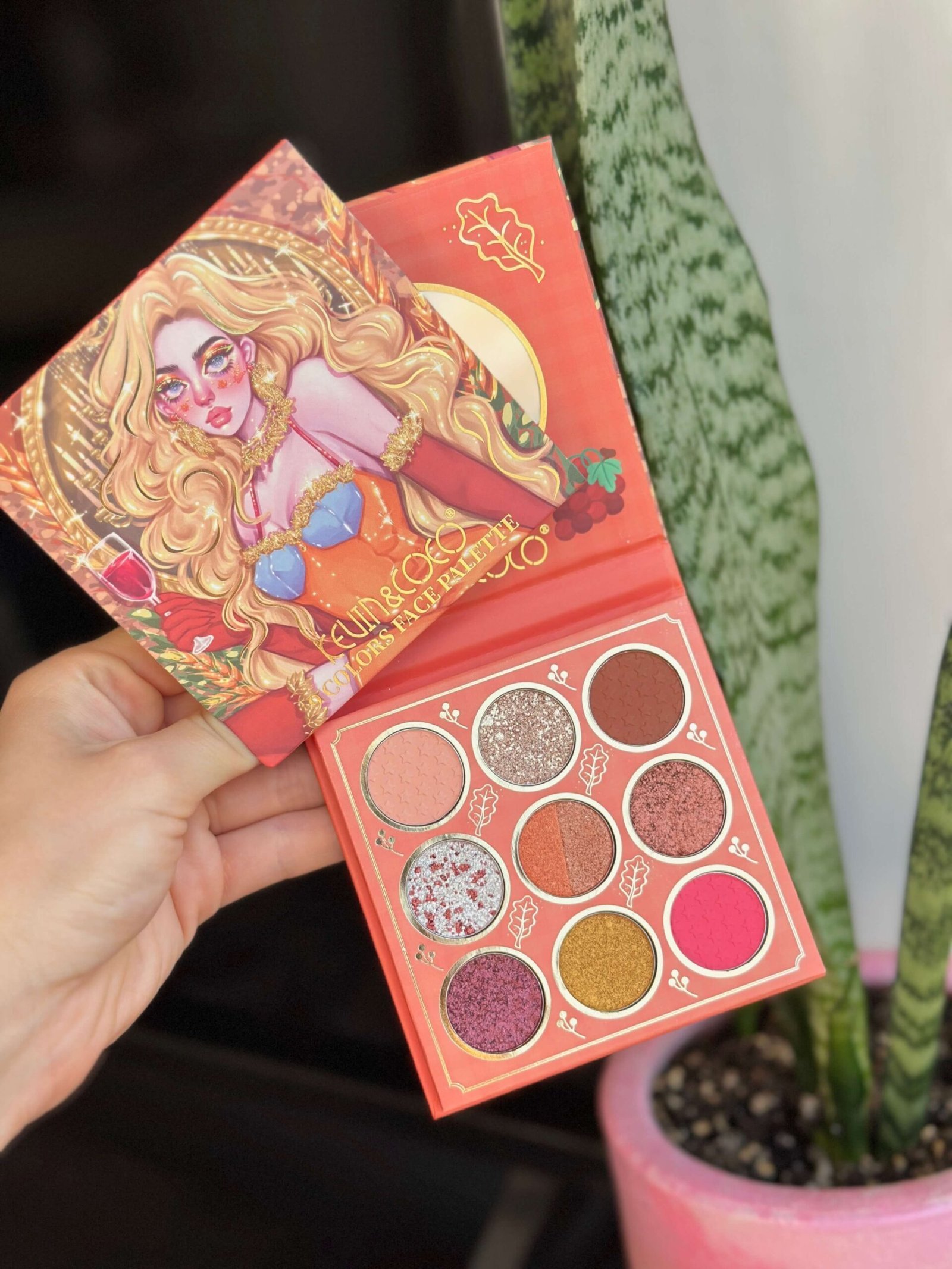 Paleta De Sombras Kevin Y Coco 9 Colores Naranja