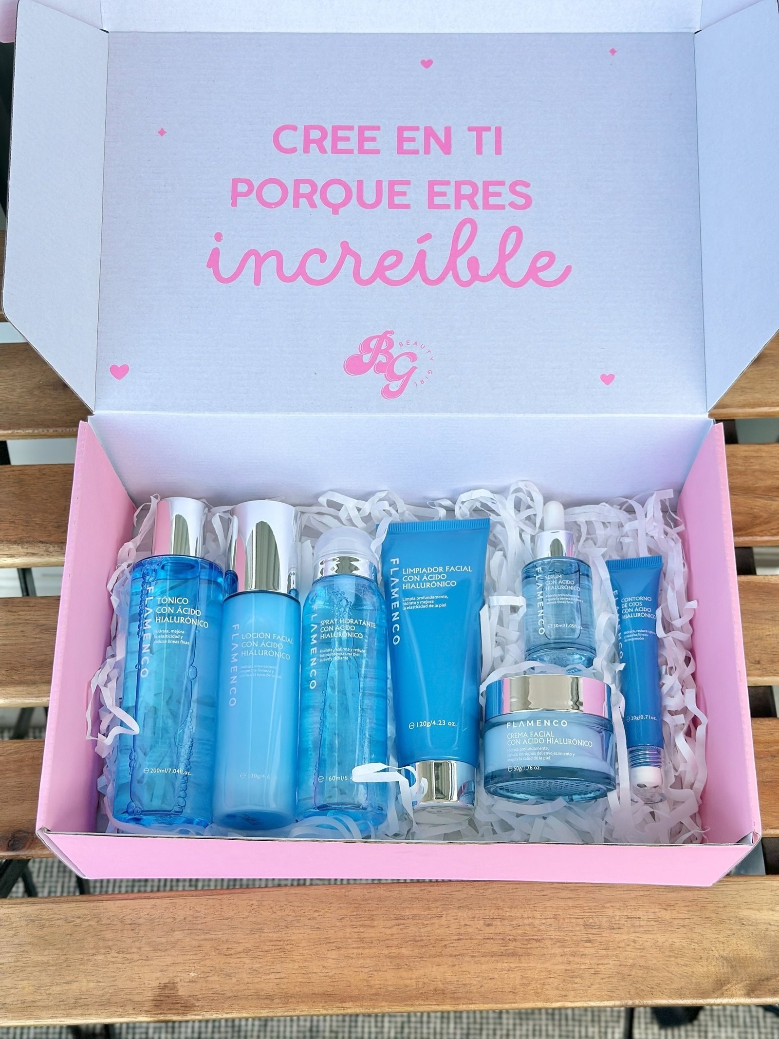 Box Cuidado Facial Acido Hialuronico Flamenco 7pcs
