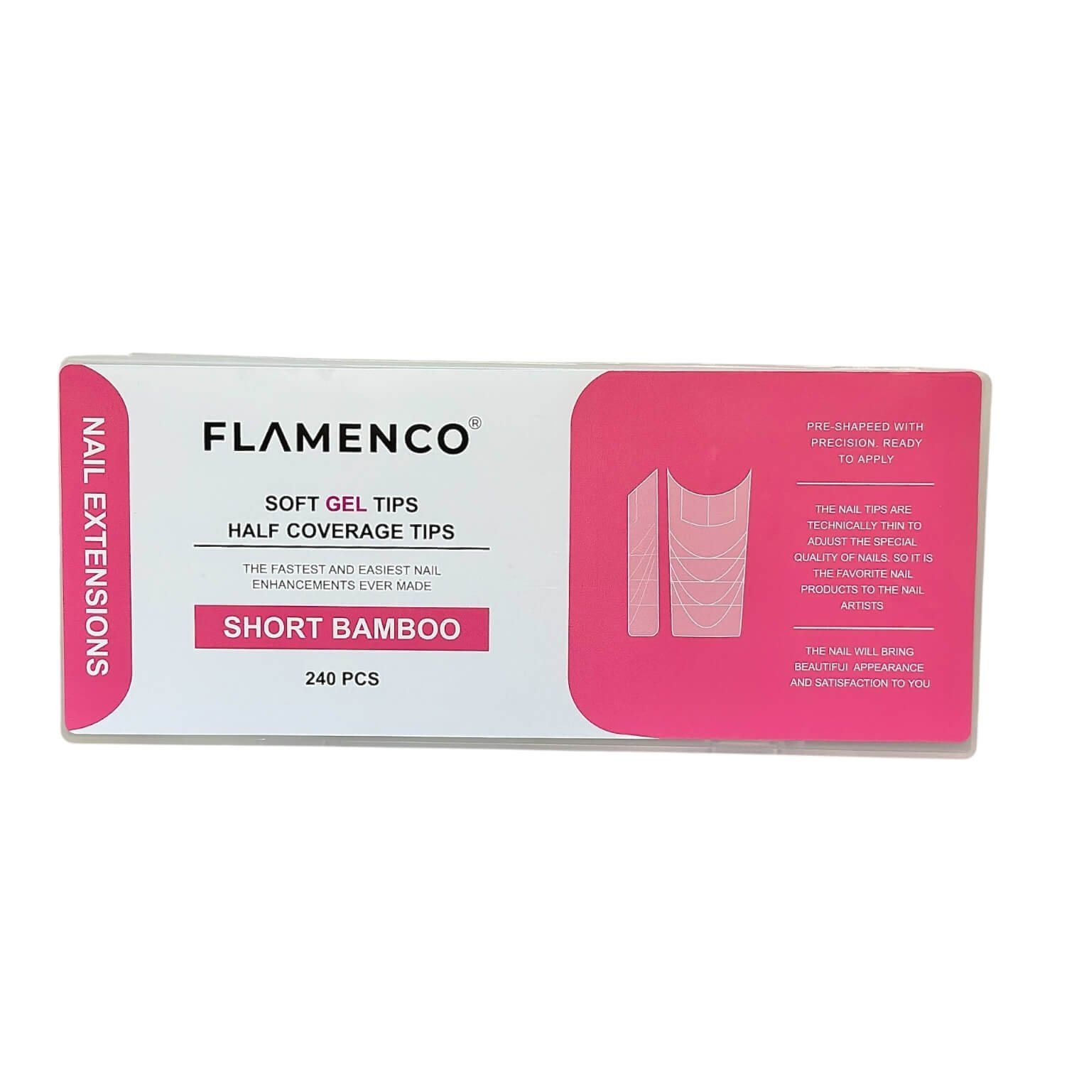 Uñas Soft Gel Tips Flamenco 240 Pcs