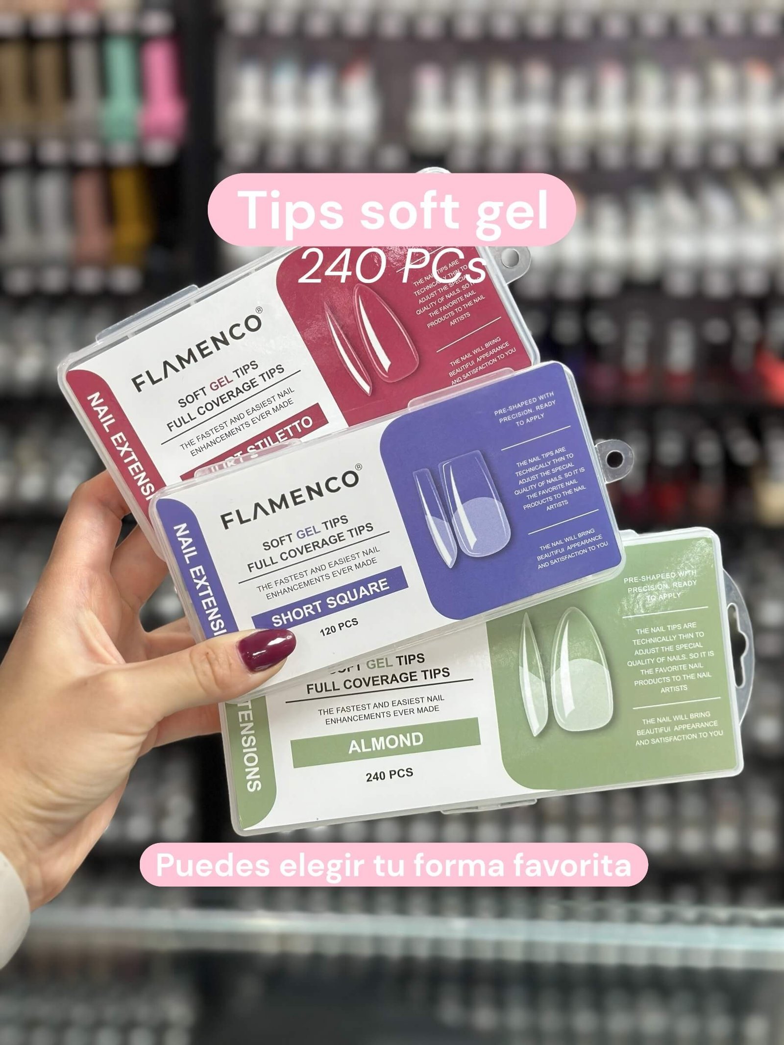 Kit uñas sof gel flamenco 13pcs