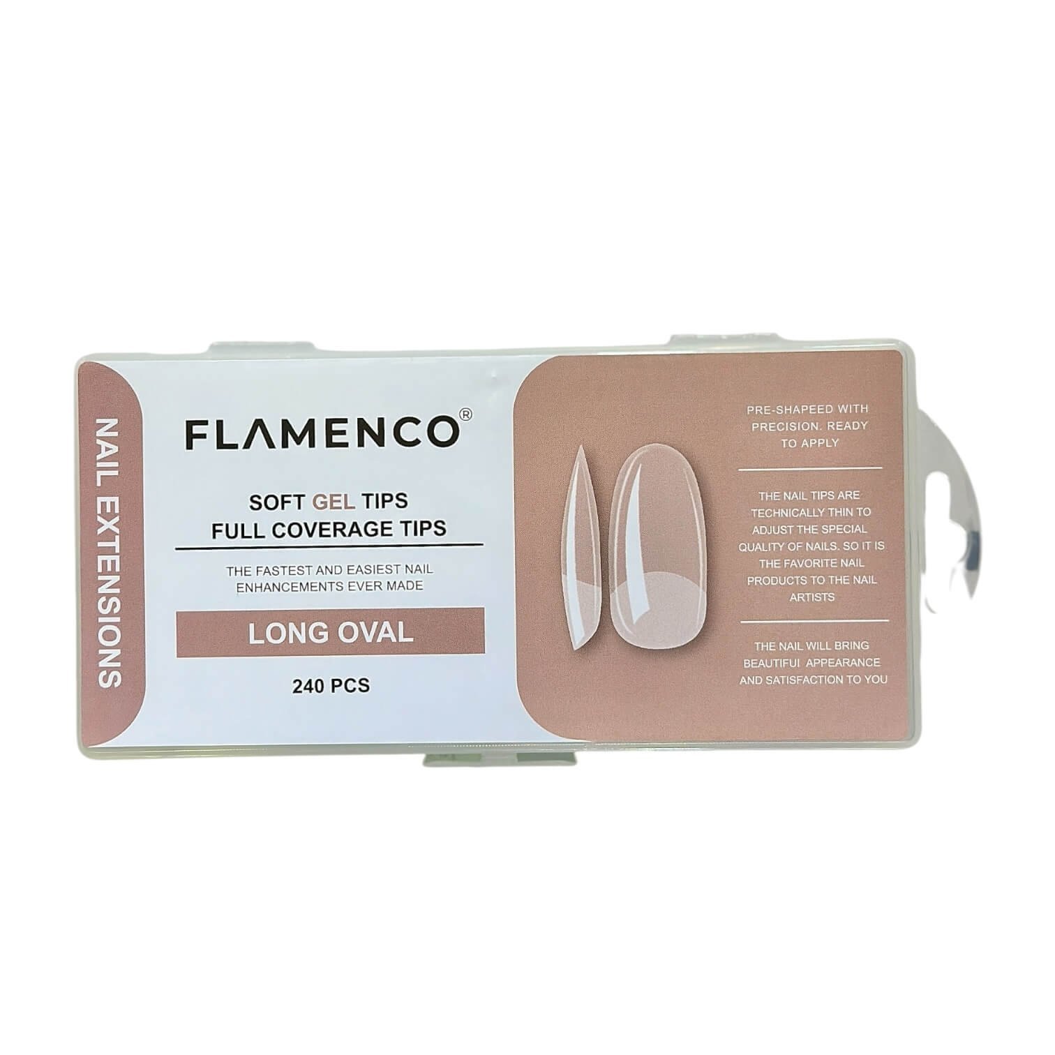 Uñas Soft Gel Tips Flamenco 240 Pcs