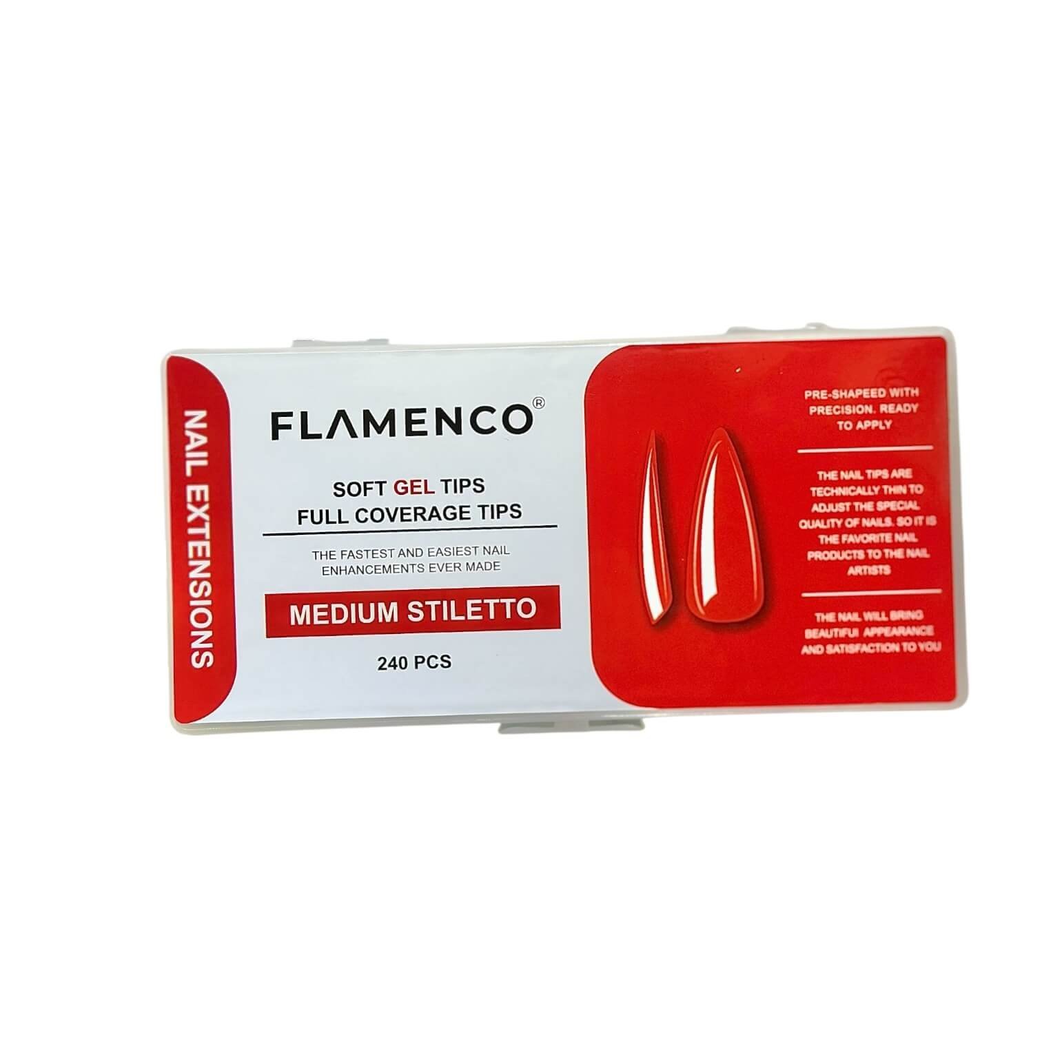Uñas Soft Gel Tips Flamenco 240 Pcs