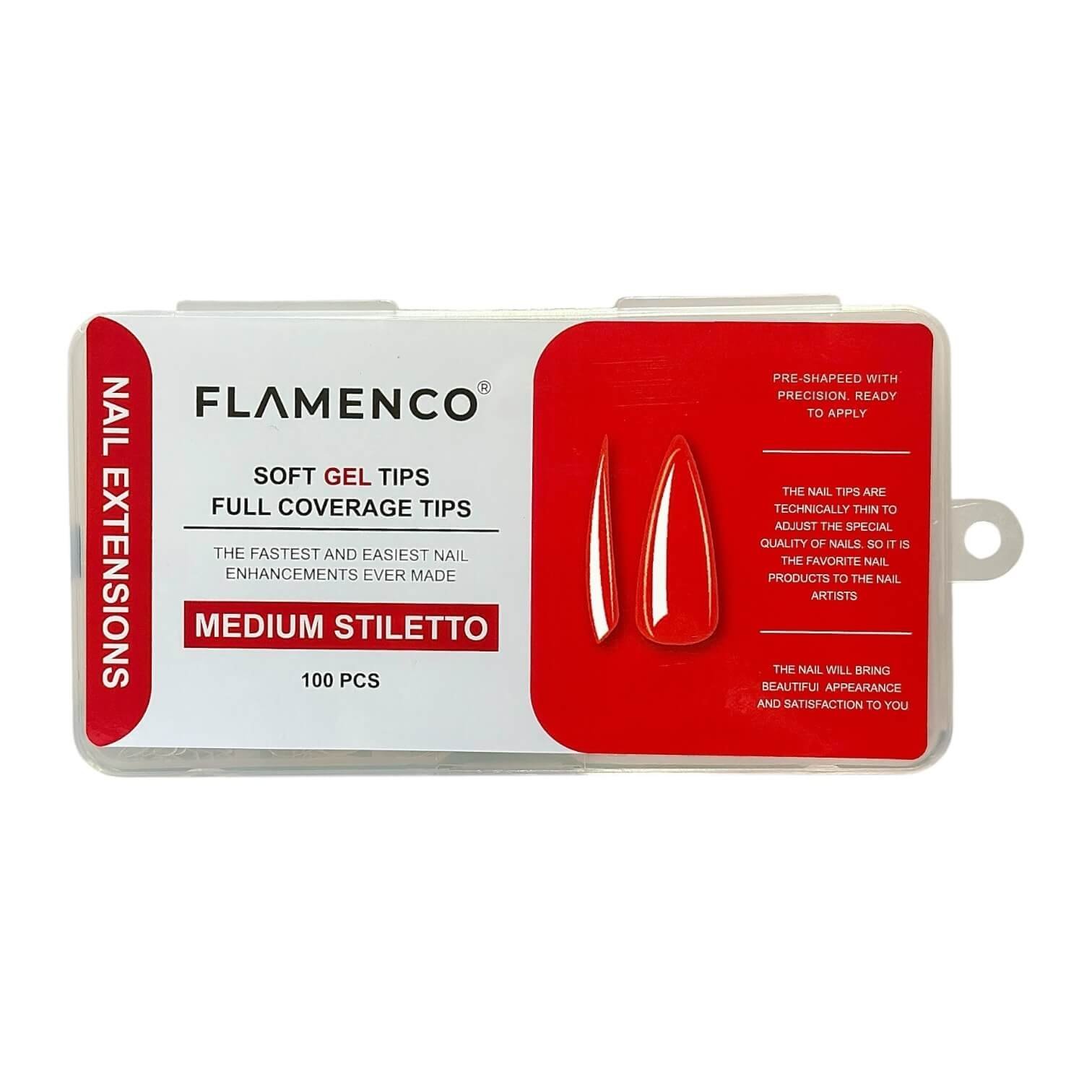 Uñas Soft Gel Tips Flamenco 100pcs