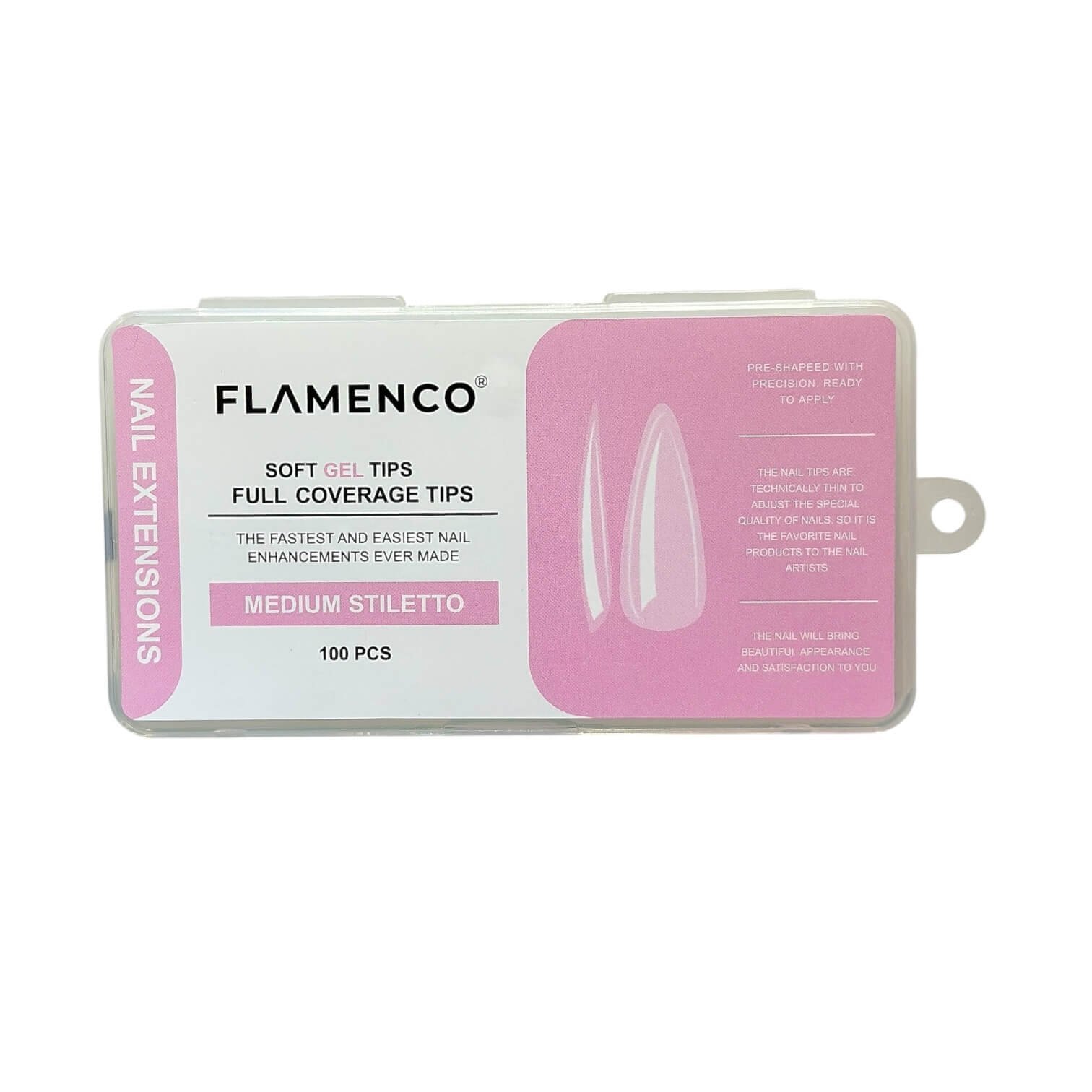 Uñas Soft Gel Tips Flamenco 100pcs