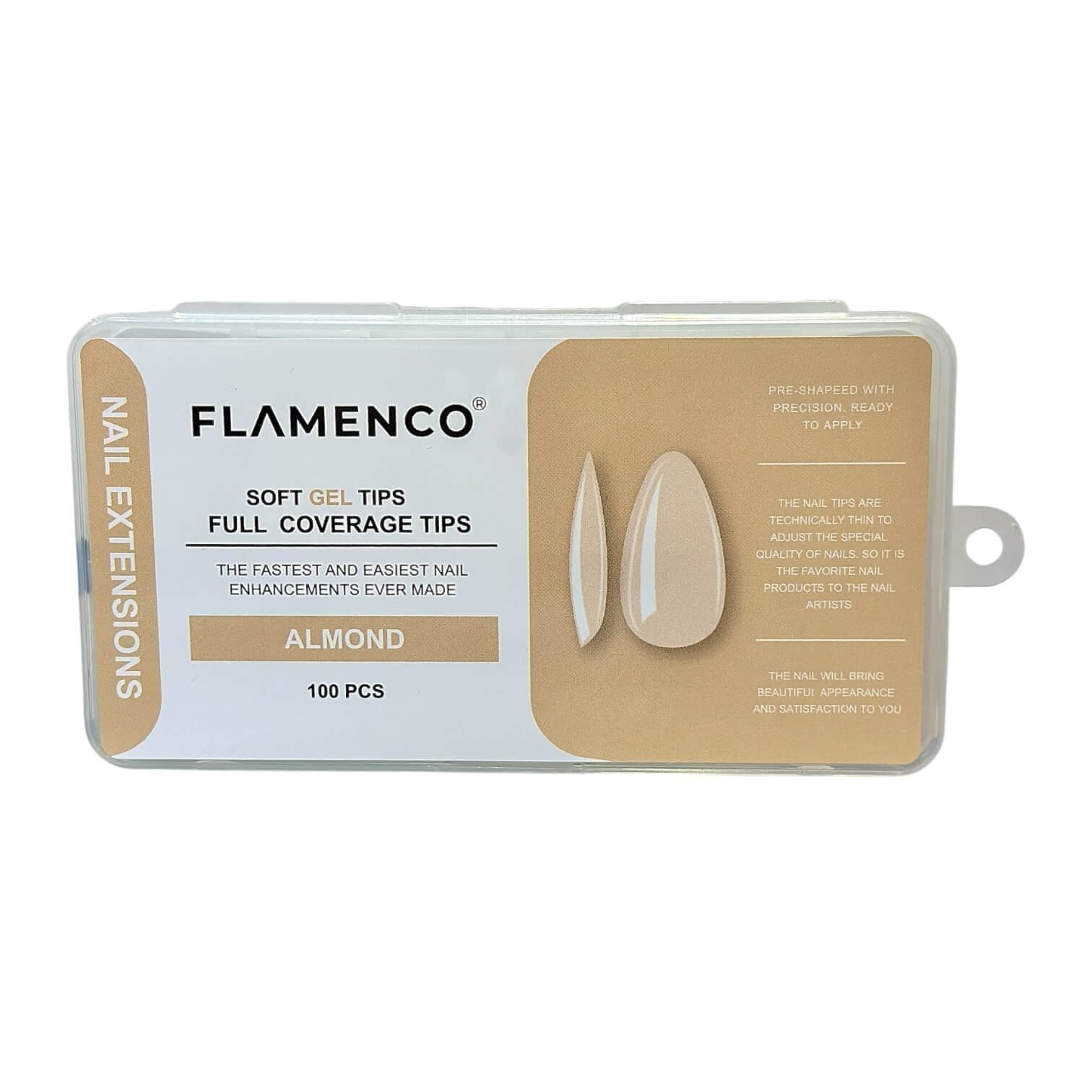 Uñas Soft Gel Tips Flamenco 100pcs