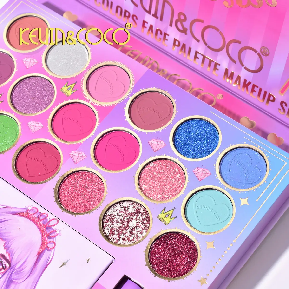 Set de maquillaje Kevin y Coco 22 tonos