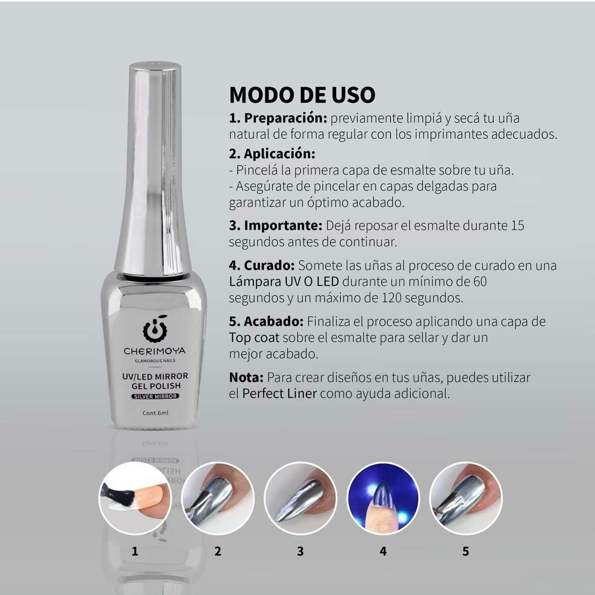 Esmalte Efecto Espejo Cherimoya 6Ml