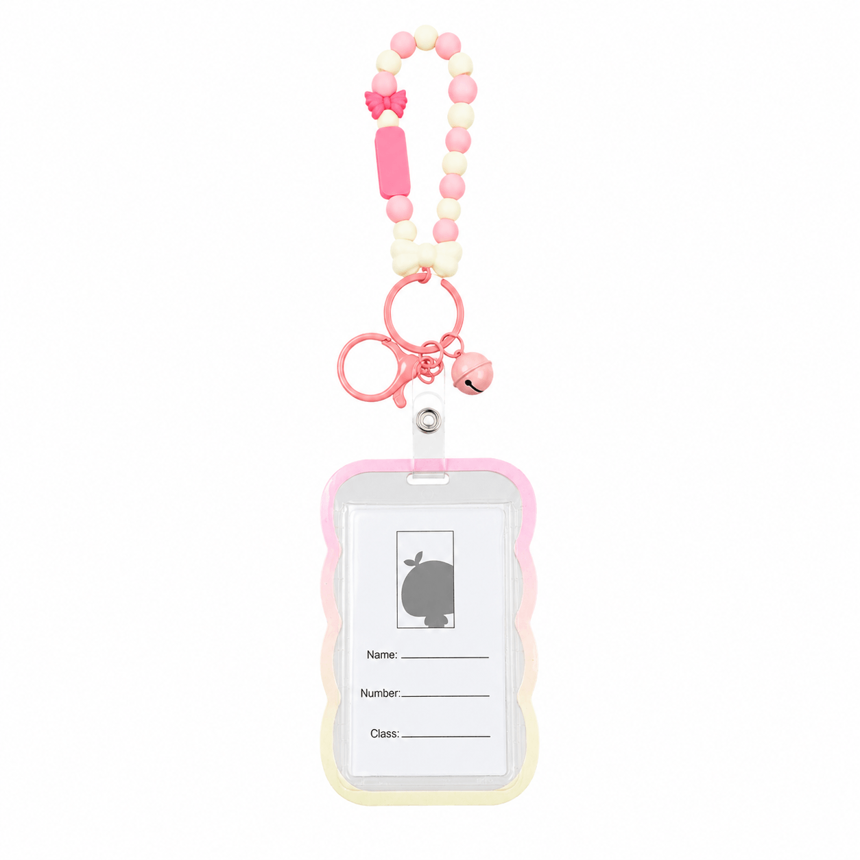 Pack 6 Pcs Porta Credencial Kawaii con Llavero de Silicona
