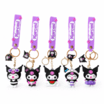 Pack 6 Pcs Llavero Kawaii Kuromi de Silicona