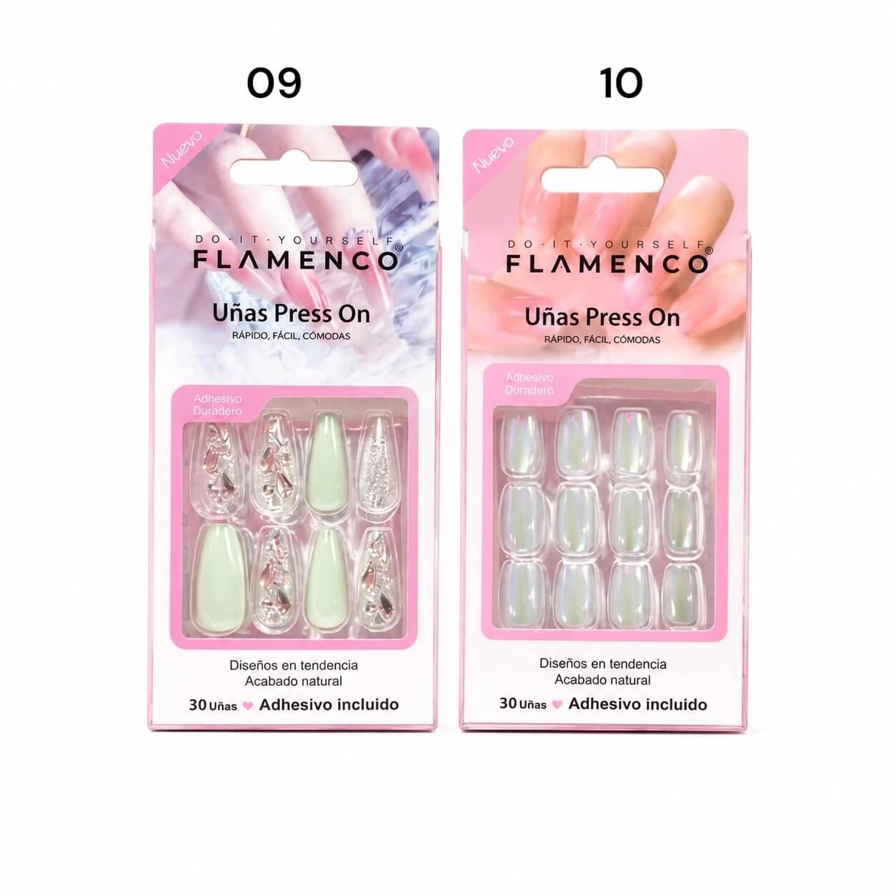 Uñas Press On Flamenco 24 pcs